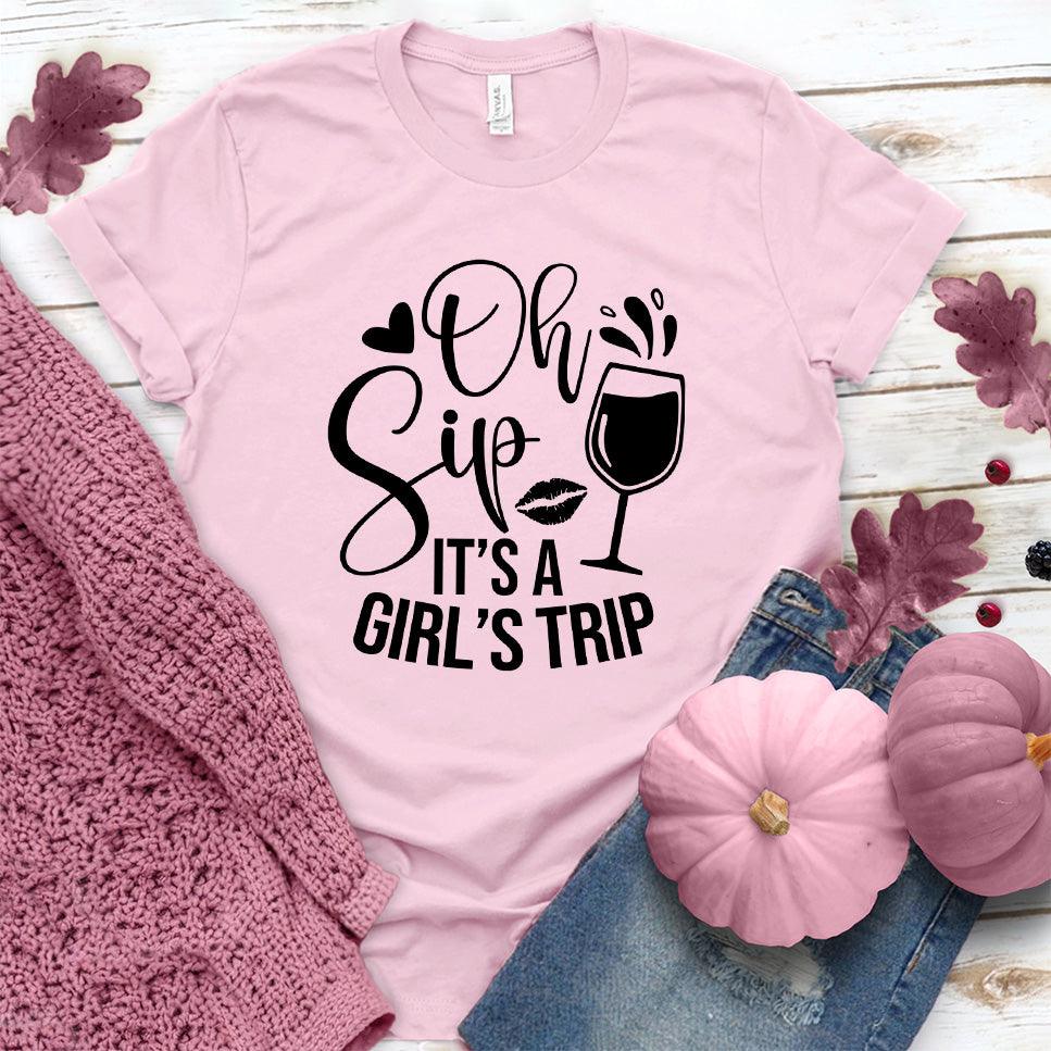Oh Sip It's A Girl's Trip T-Shirt Pink Edition - Brooke & Belle
