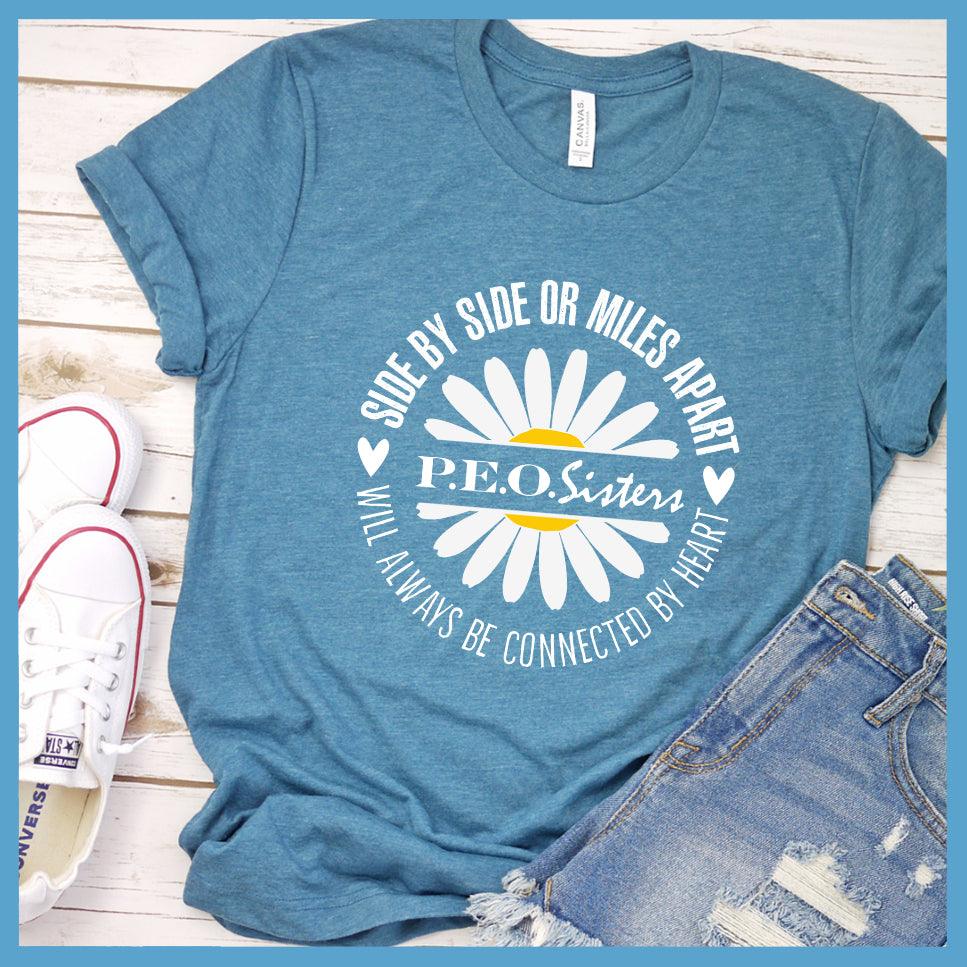 Side By Side P.E.O. Sisters With Daisy Colored Print T-Shirt - Brooke & Belle