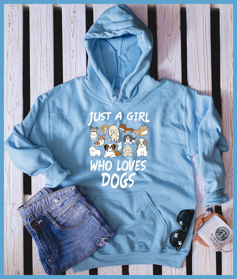 Just A Girl Who Loves Dogs Colored Print Hoodie - Brooke & Belle