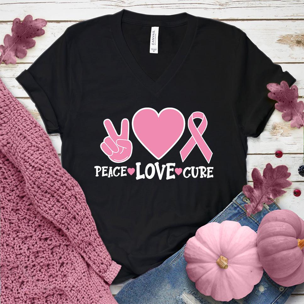 Peace Love Cure Colored Edition V-Neck - Brooke & Belle