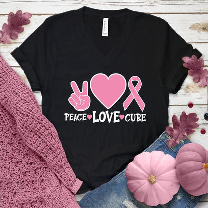 Peace Love Cure Colored Edition V-Neck - Brooke & Belle