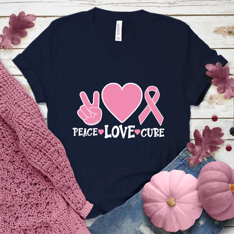 Peace Love Cure Colored Edition V-Neck - Brooke & Belle