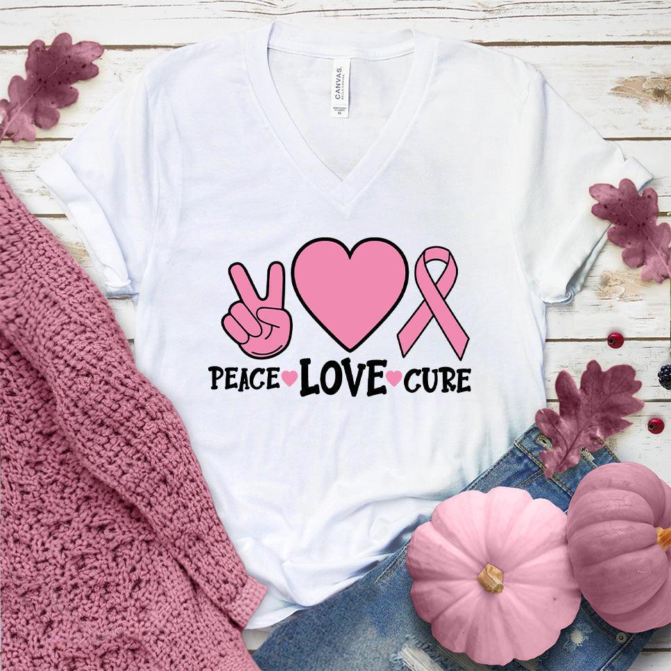 Peace Love Cure Colored Edition V-Neck - Brooke & Belle