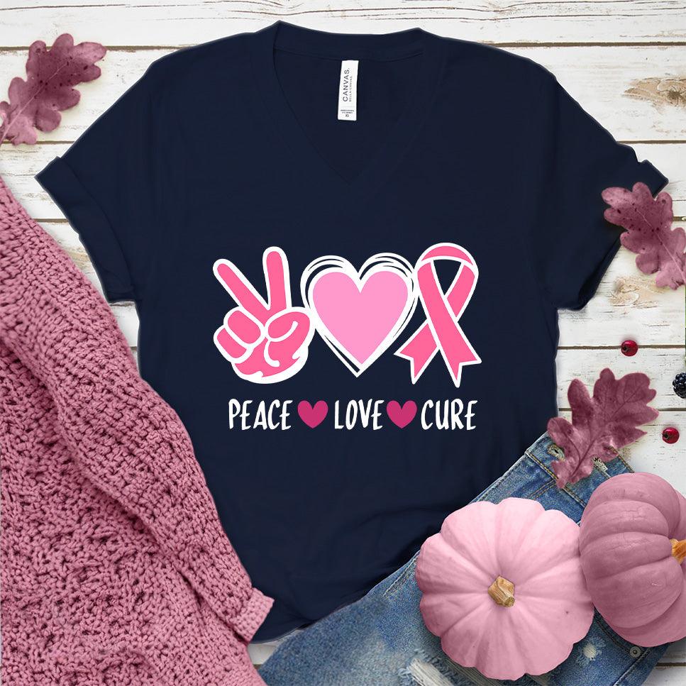 Peace Love Cure Version 2 Colored Edition V-Neck - Brooke & Belle