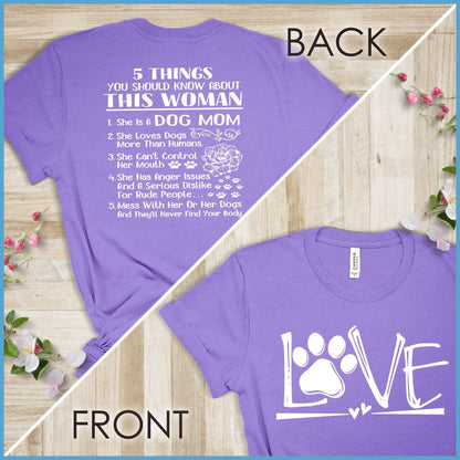 Dog Love, Proud Dog Mom Version 1 T-Shirt