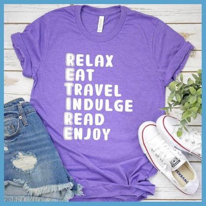 Relax Eat Travel Indulge Read Enjoy T-Shirt - Brooke & Belle