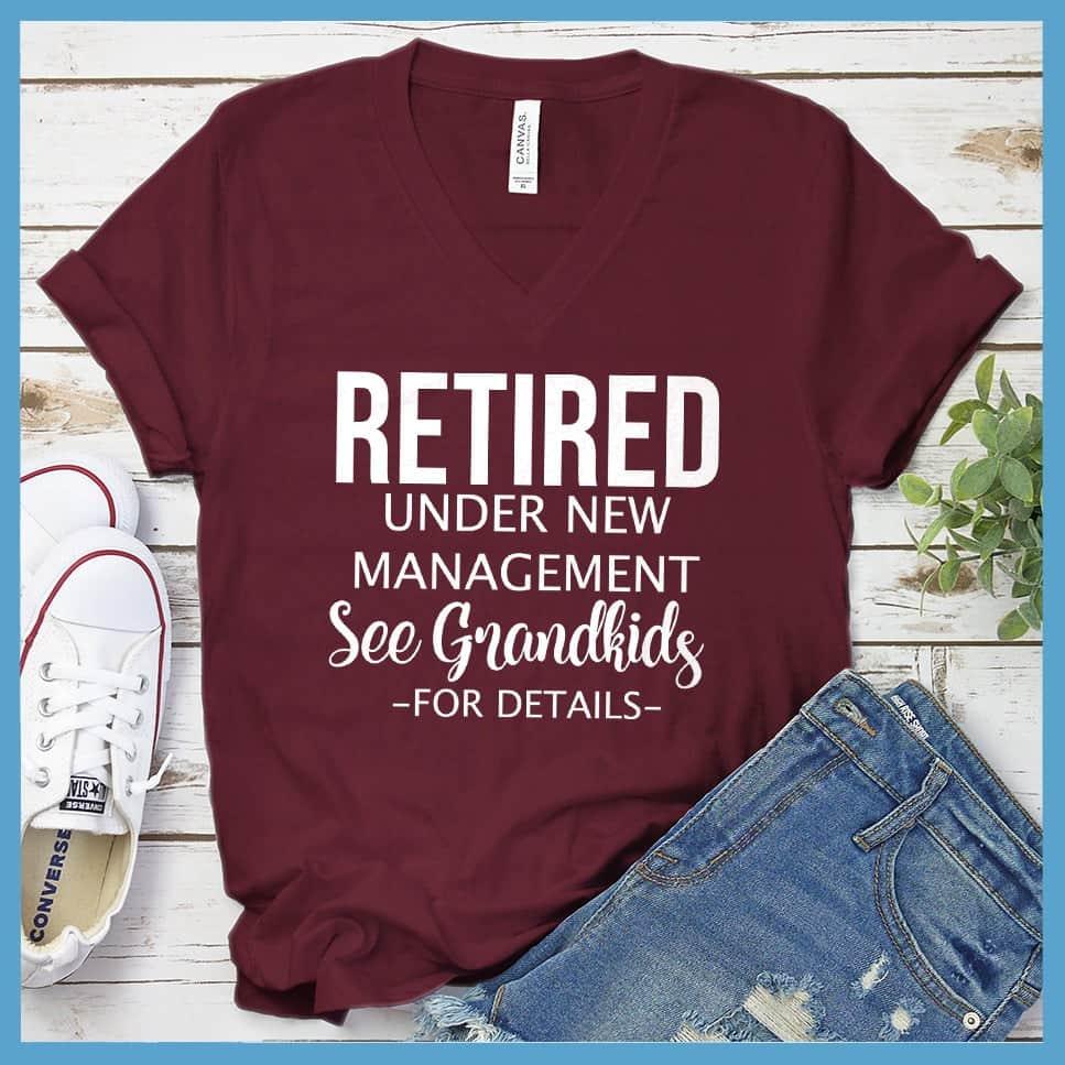 Retired Under New Management Version 2 V-Neck - Brooke & Belle