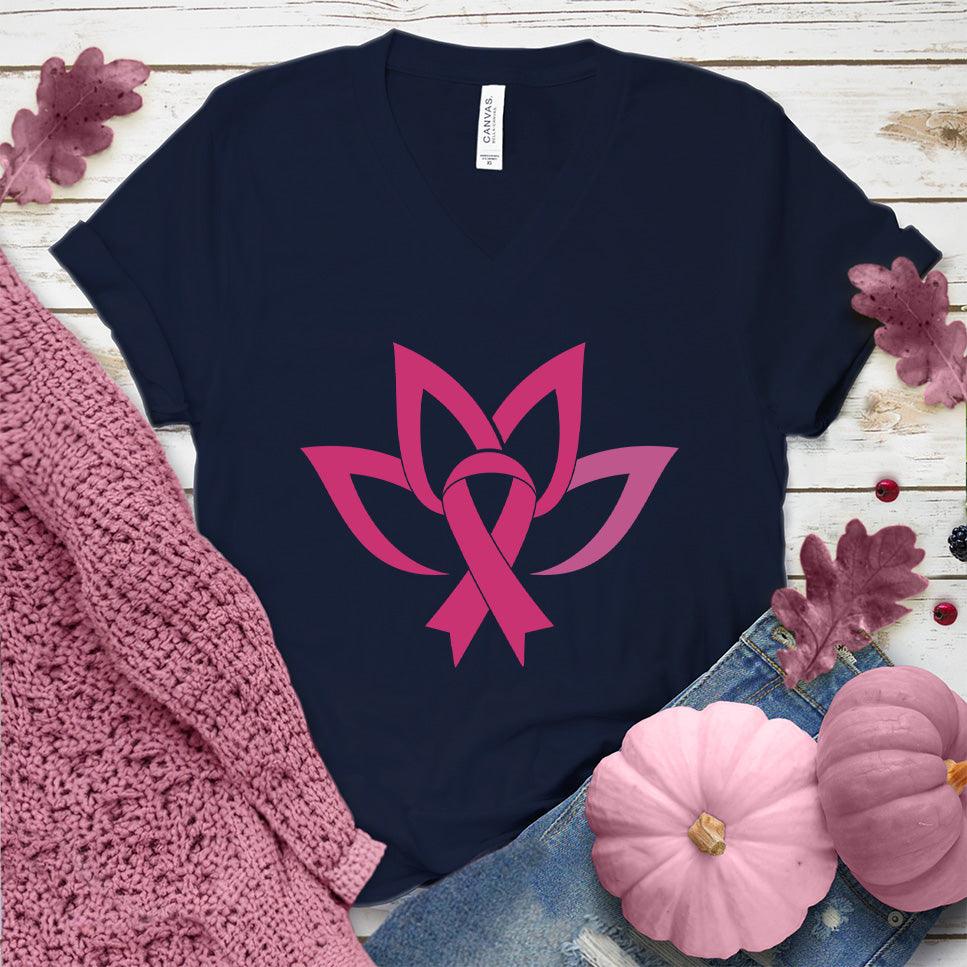 Ribbon Lotus Flower Colored Edition V-Neck - Brooke & Belle
