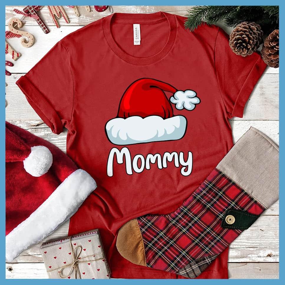 Mommy's Santa Hat Matching Family Christmas Colored T-Shirt - Brooke & Belle