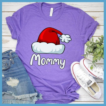 Mommy's Santa Hat Matching Family Christmas Colored T-Shirt