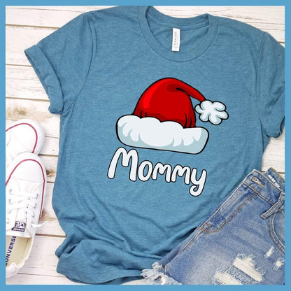 Mommy's Santa Hat Matching Family Christmas Colored T-Shirt