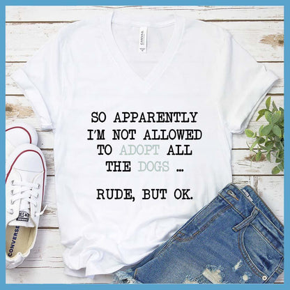 So Apparently I'm Not Allowed To Adopt All The Dogs ... Rude, But OK. Colored Print V-Neck - Brooke & Belle