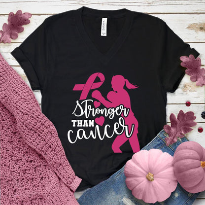 Stronger Than Cancer Colored Edition Version 3 V-Neck - Brooke & Belle