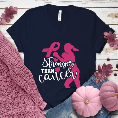 Stronger Than Cancer Colored Edition Version 3 V-Neck - Brooke & Belle
