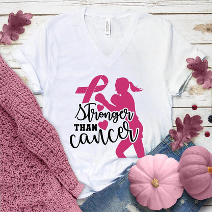 Stronger Than Cancer Colored Edition Version 3 V-Neck - Brooke & Belle