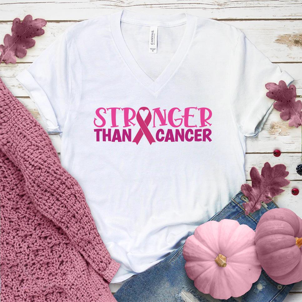 Stronger Than Cancer Version 6 Colored Edition V-Neck - Brooke & Belle