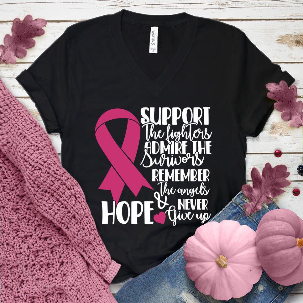 Support The Fighters Admire The Survivors Colored Edition V-Neck - Brooke & Belle