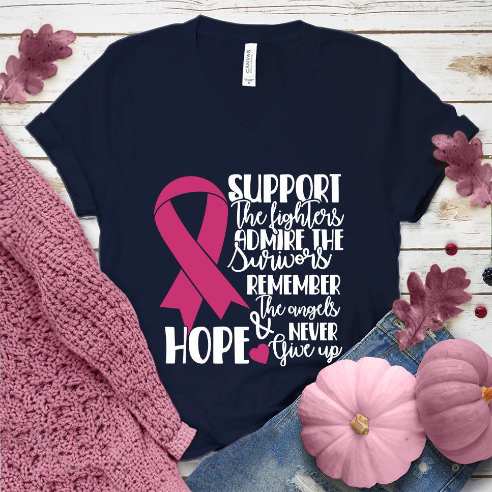 Support The Fighters Admire The Survivors Colored Edition V-Neck - Brooke & Belle