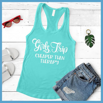 Girls Trip Tank Top Teal - Stylish Girls Trip sleeveless tank top with fun friendship quote design
