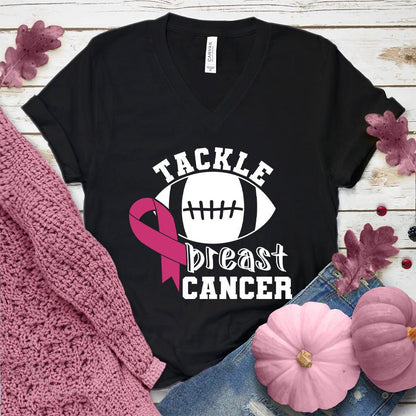 Tackle Breast Cancer Version 2 Colored Edition V-Neck - Brooke & Belle