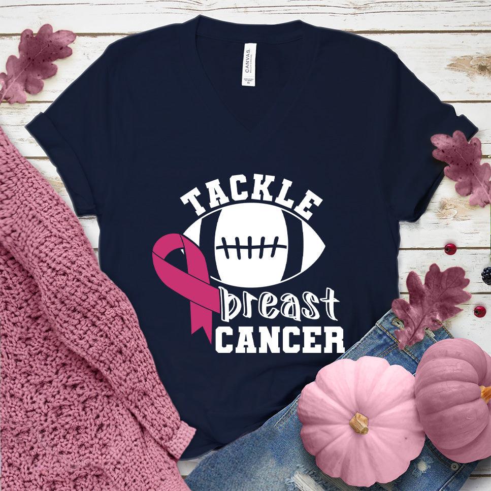 Tackle Breast Cancer Version 2 Colored Edition V-Neck - Brooke & Belle
