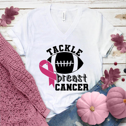 Tackle Breast Cancer Version 2 Colored Edition V-Neck - Brooke & Belle