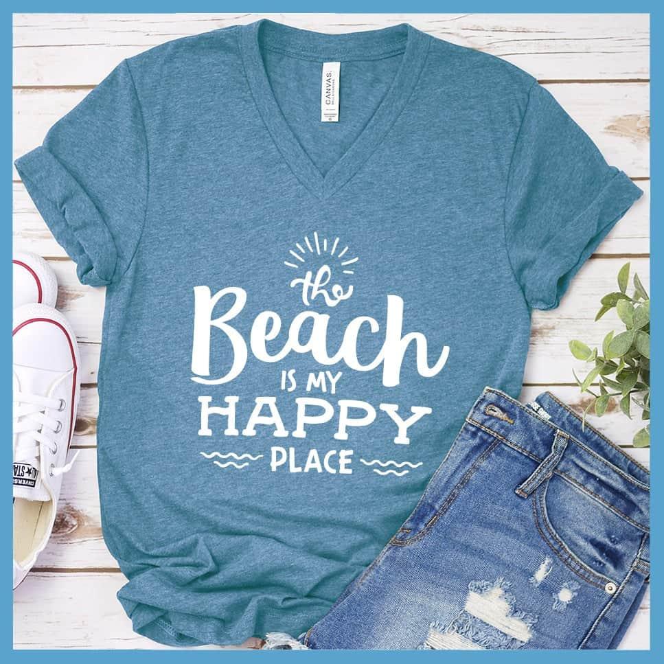 The Beach Is My Happy Place V-neck - Brooke & Belle