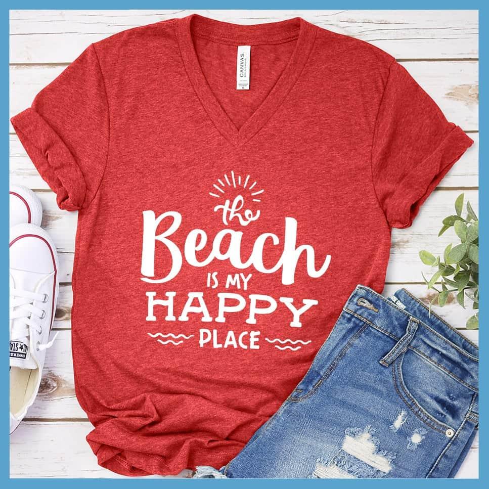 The Beach Is My Happy Place V-neck - Brooke & Belle