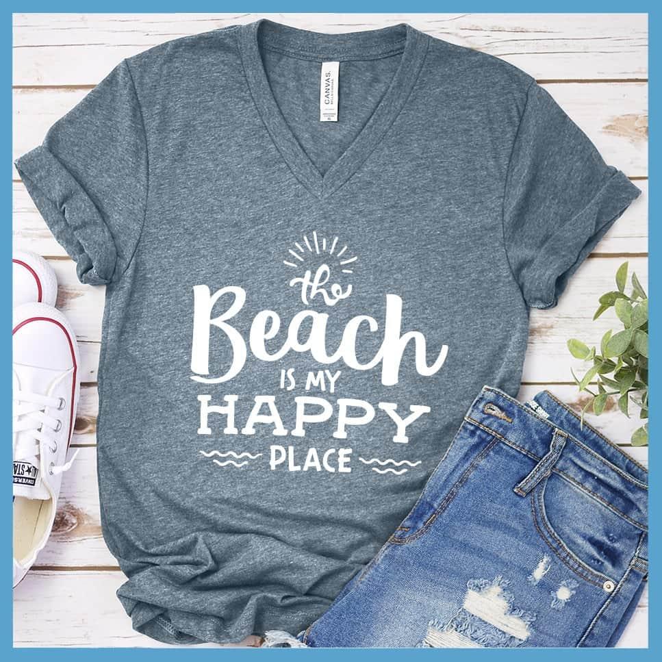 The Beach Is My Happy Place V-neck - Brooke & Belle