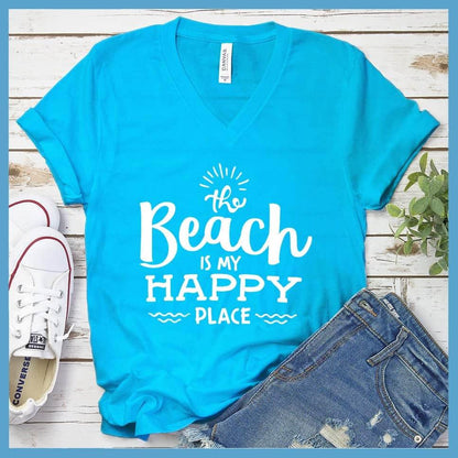 The Beach Is My Happy Place V-neck - Brooke & Belle