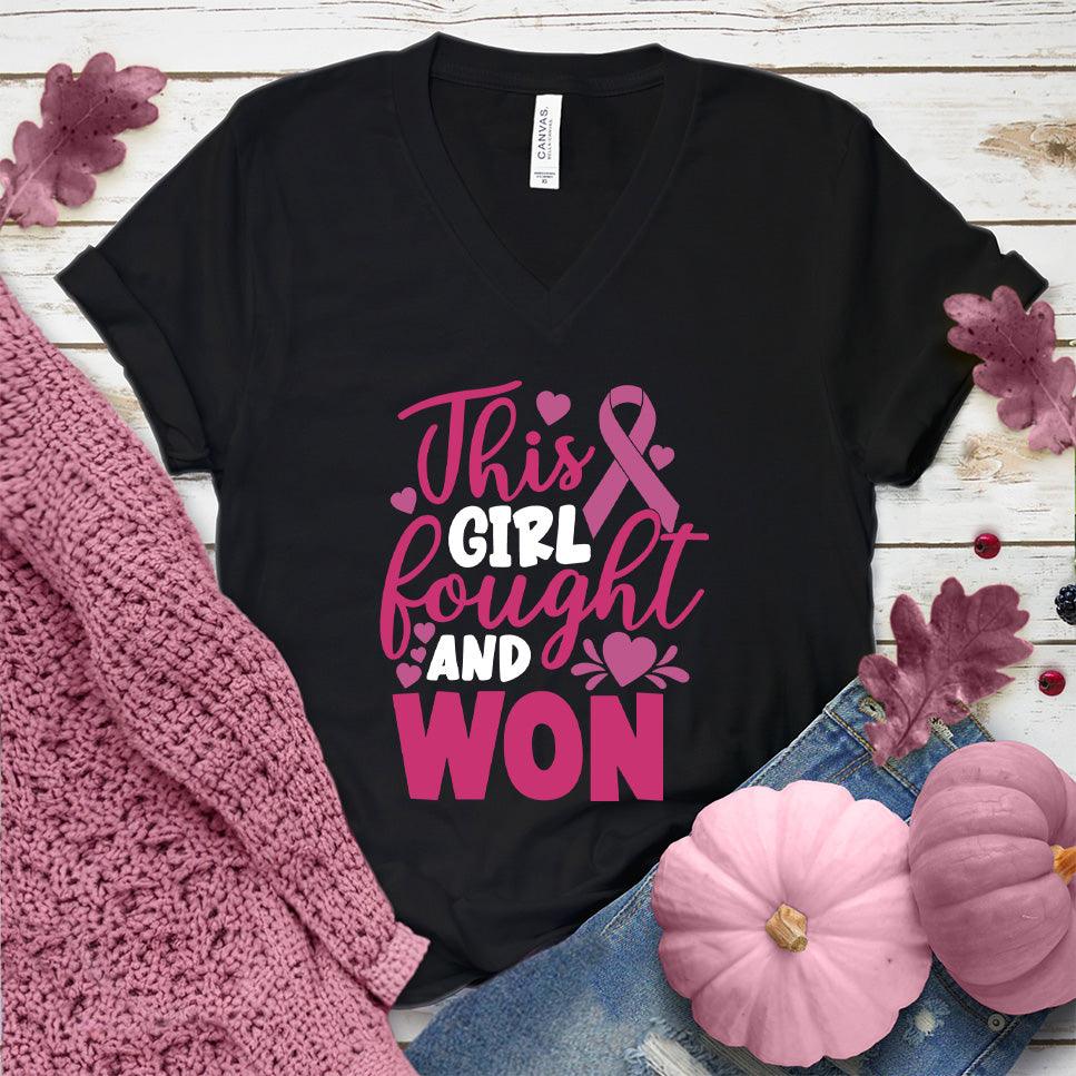 This Girl Fought And Won Colored Edition V-Neck - Brooke & Belle