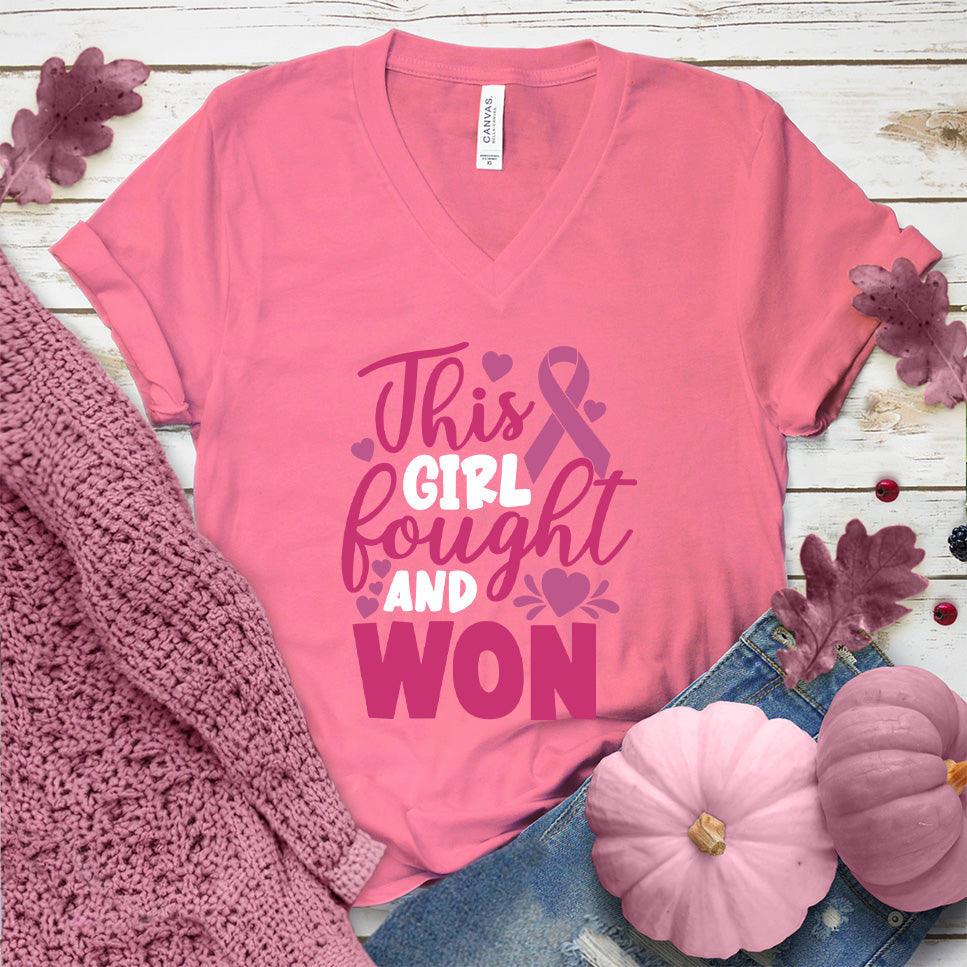 This Girl Fought And Won Colored Edition V-Neck - Brooke & Belle