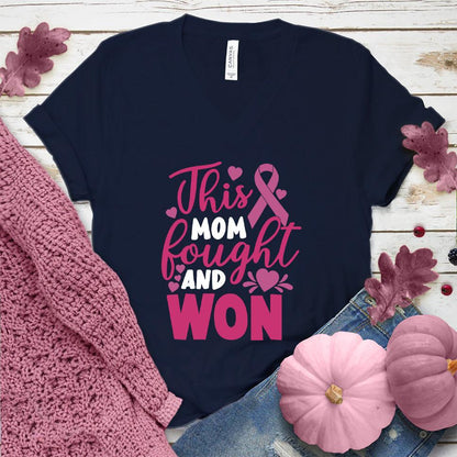 This Mom Fought And Won Colored Edition V-Neck - Brooke & Belle