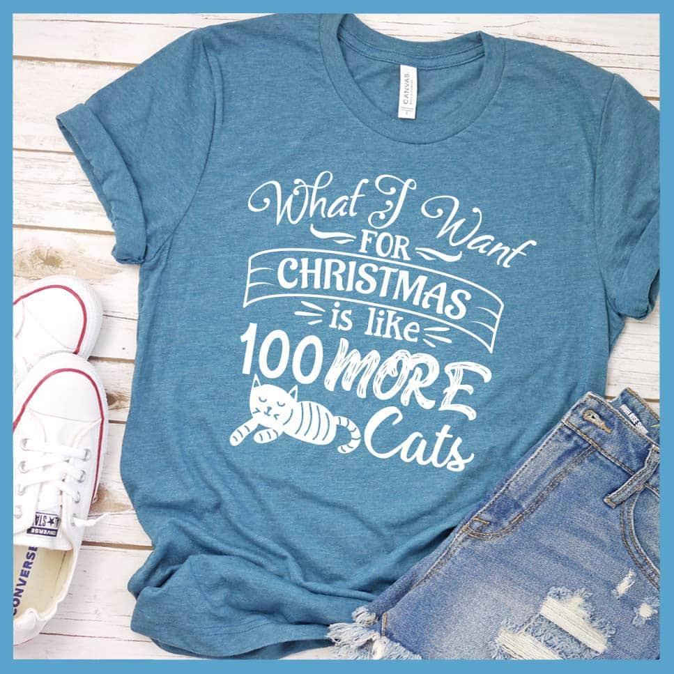 What I Want For Christmas Is Like 100 More Cats T-Shirt - Brooke & Belle